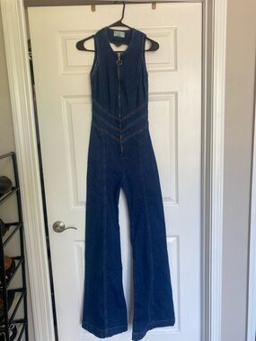REVICE Hollywood Heartthrob Flare Denim Jumpsuit
